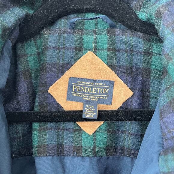 Pendleton Navy Sherpa Zip-Up Fleece Jacket with Stand Collar – Size S - Picture 7 of 8